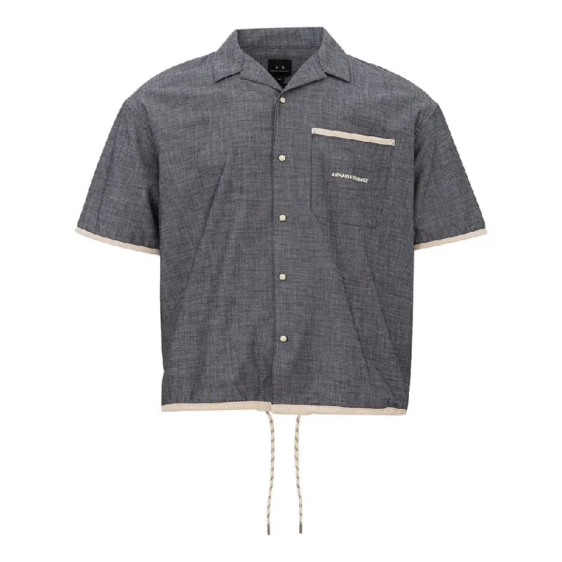 Men’s trendy camp shirt-Armani Exchange Sleek Cotton  Shirt for Men's Men