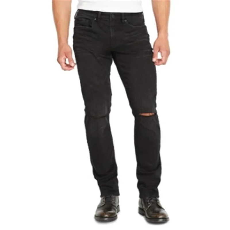 Men’s casual seersucker trousers-Buffalo David Bitton Men's Ash x Slim Fit Jeans Black Size 40X32