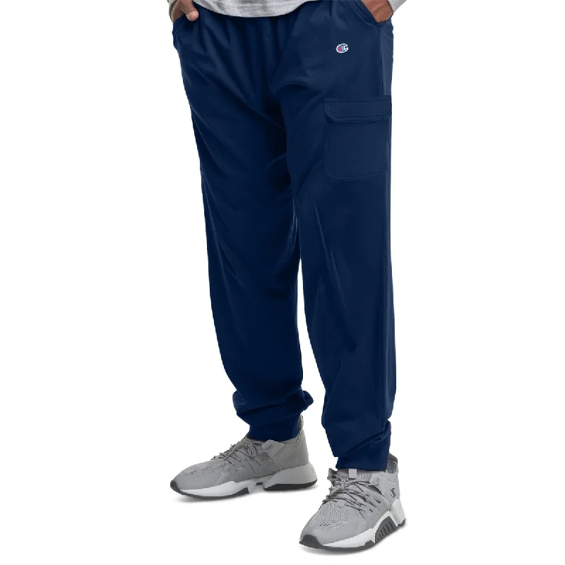 Men’s modern harem trousers-Champion Men's Cargo Fleece Jogger Pants Blue Size Xxx-Large