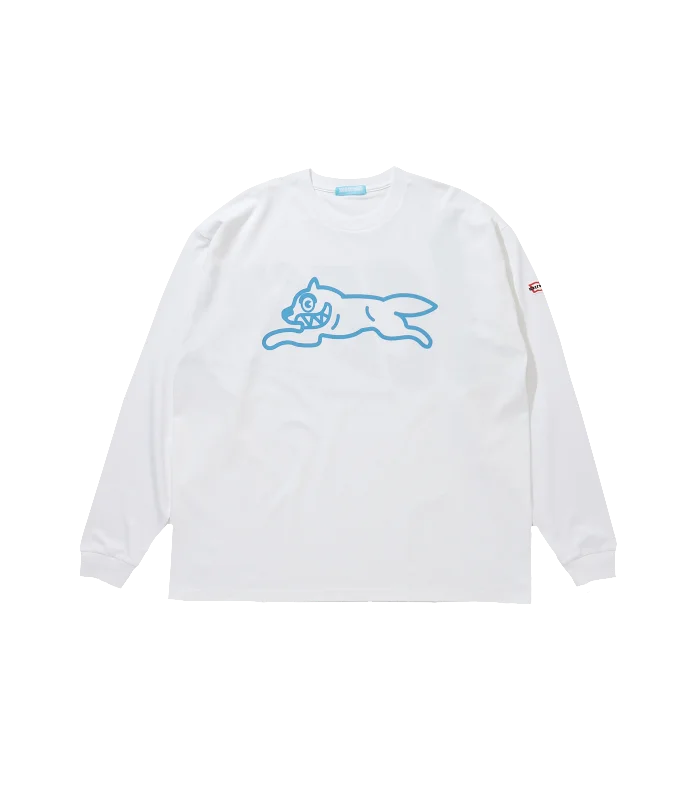 Men’s breathable modal top-RUNNING DOG L/S T-SHIRT - WHITE