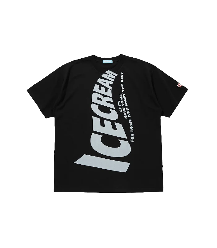 Men’s vintage distressed shirt-ICECREAM LOGO T-SHIRT - BLACK