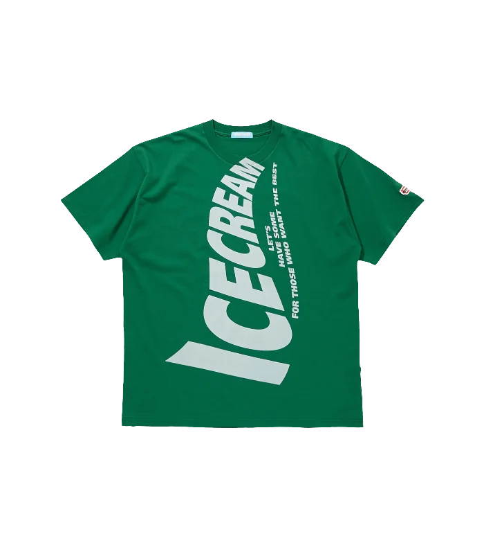 Men’s soft slub short-sleeve top-ICECREAM LOGO T-SHIRT - DEEP GREEN