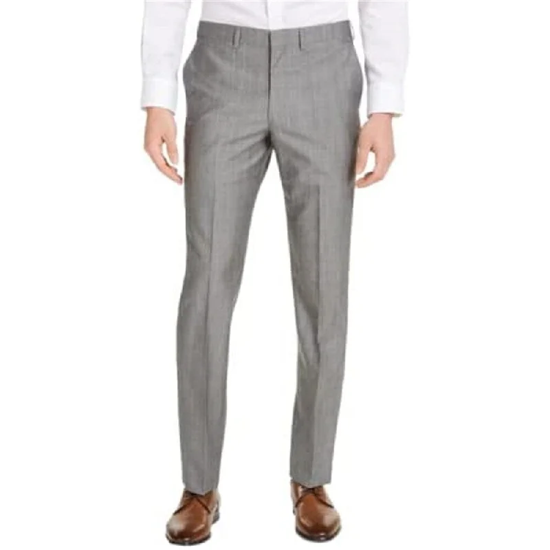 Men’s stylish seersucker jeans-Dkny Men's Slim Fit Stretch Suit Pants Gray Size 36X32