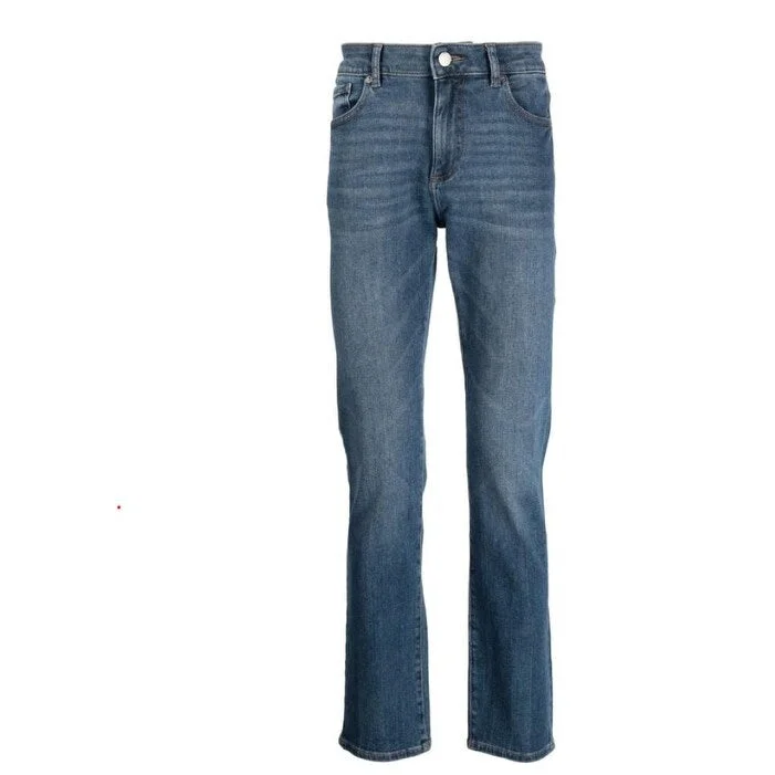 Men’s trendy seersucker pants-DL1961 Men's Nick Blue Denim Slim Fit Stretch Jeans Seaside