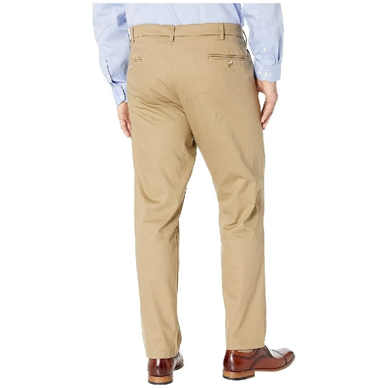 Men’s casual duck pants-Dockers Men's Big & Tall Signature Modern Tapered Fit Pants Brown Size 56X32