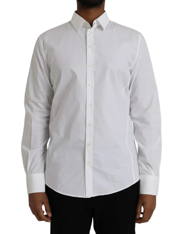 Men’s bold dobby shirt-Dolce & Gabbana  Cotton Formal Dress Top SICILIA Men's Shirt