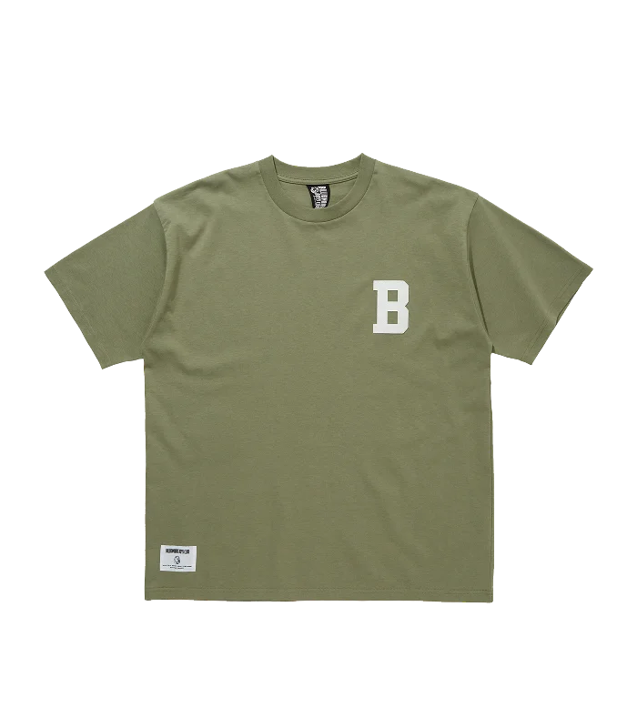 Men’s slim-fit mercerized top-FELT LOGO T-SHIRT 'B' - PISTACHIO