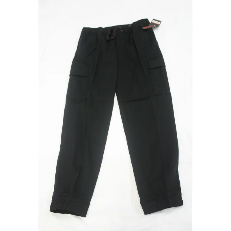 Men’s casual carpenter jeans-Galaxy Men's Drawstring Stretch Cargo Pants Black Size XX-Large - XXL