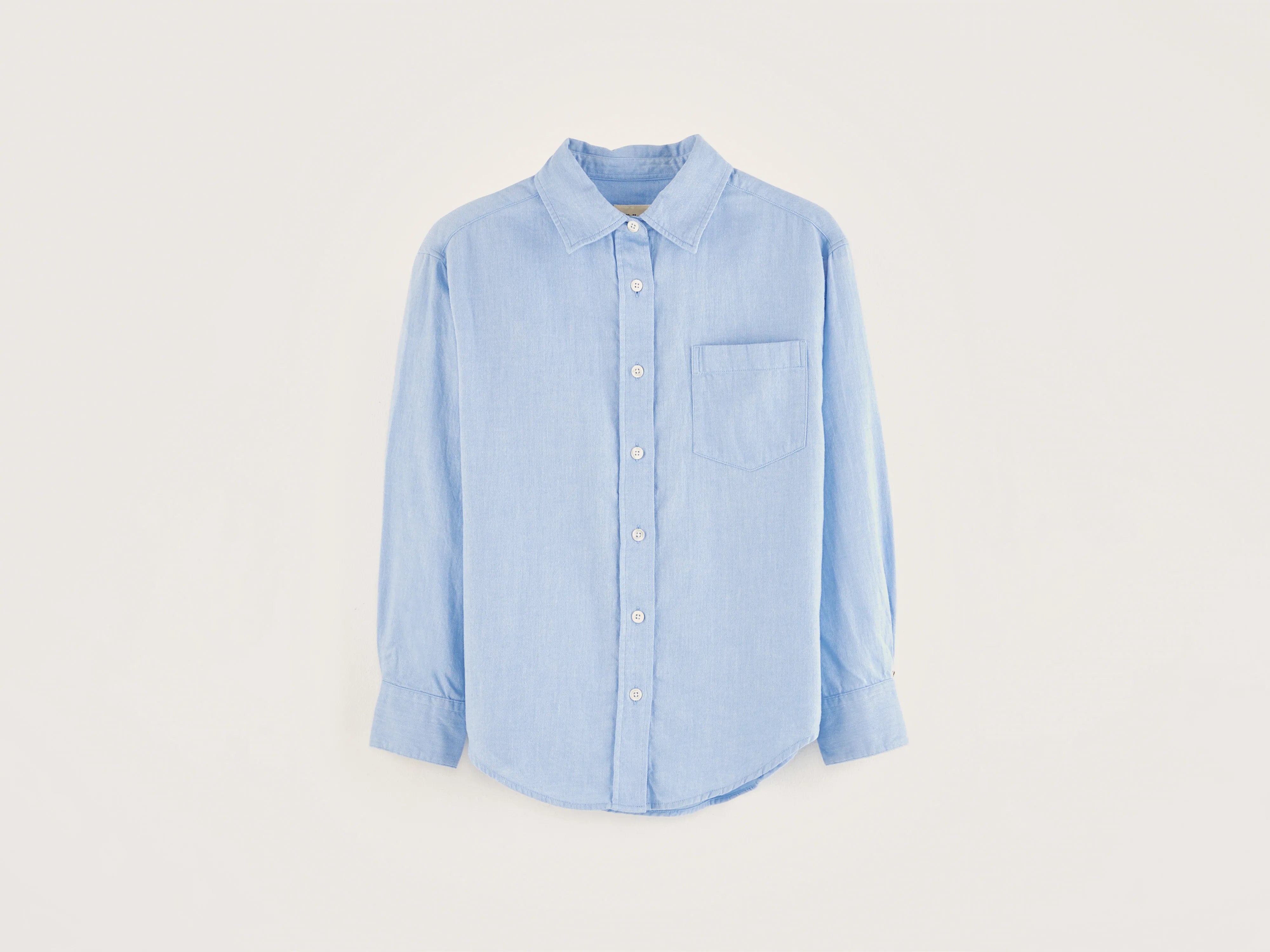 Men’s comfy sateen shirt-Ironies Straight Shirt (251 / G / CIEL)