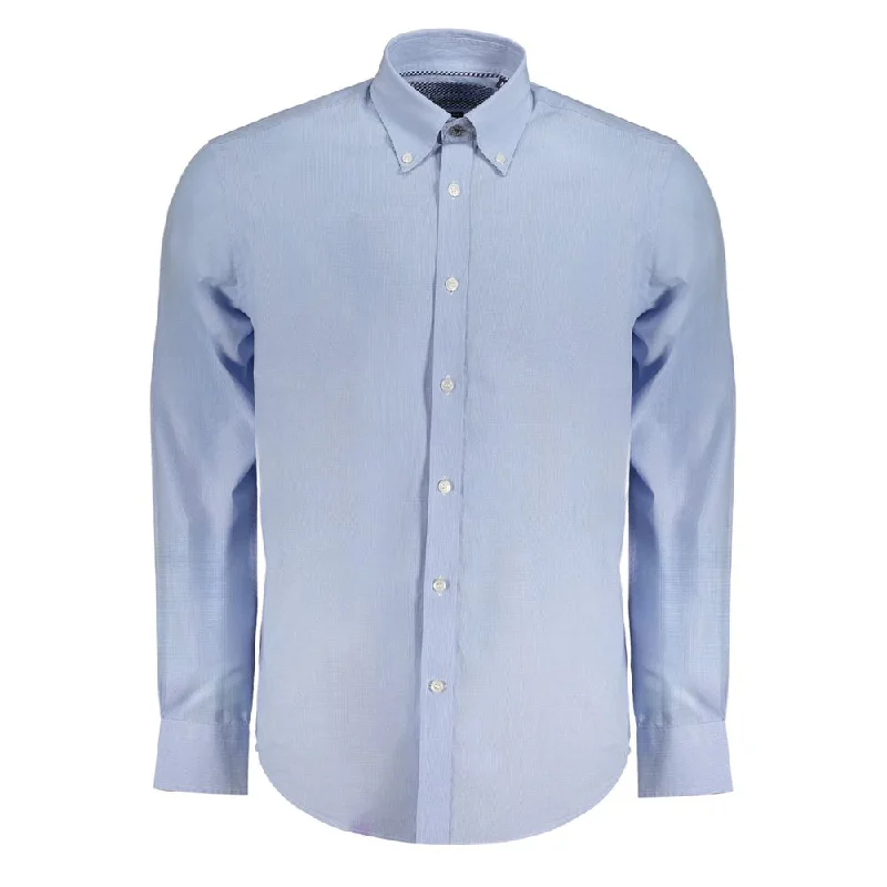 Men’s bold chamois shirt-Harmont & Blaine blue Cotton Men's Shirt