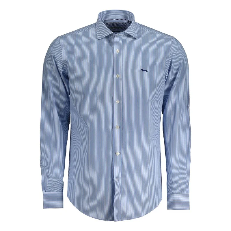 Men’s casual chamois shirt-Harmont & Blaine blue Cotton Men's Shirt