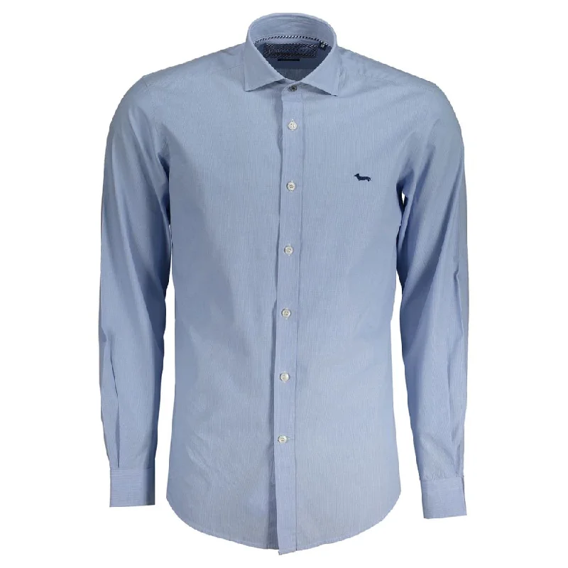 Men’s slim-fit voile shirt-Harmont & Blaine blue Cotton Men's Shirt