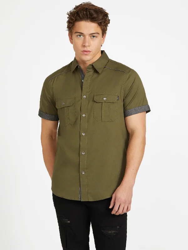 Men’s relaxed sateen shirt-Howard Pocket Shirt