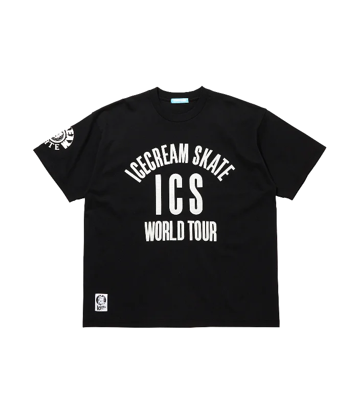 Men’s relaxed raglan top-FELT LOGO WORLD TOUR T-SHIRT - BLACK