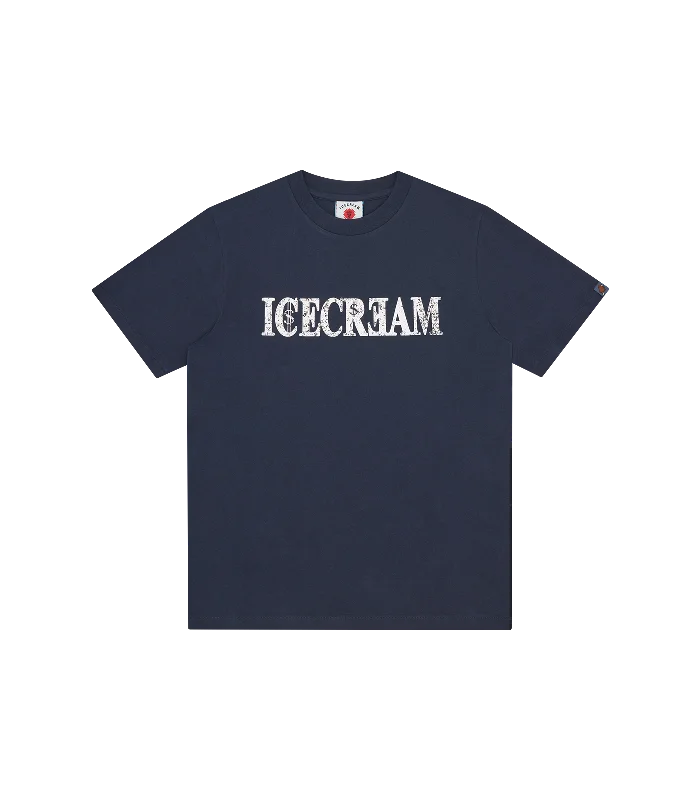 Men’s stylish henley top-ICECREAM WORLD TOUR T-SHIRT - NAVY