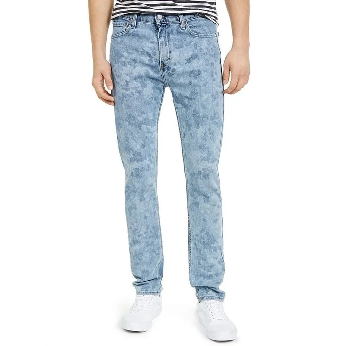 Men’s modern harem trousers-Levi's Men's Skinny Fit Laser Printed Jean Blue Size 34X34