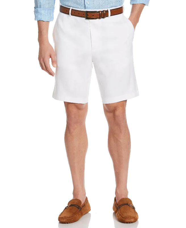 Men’s comfy parachute pants-Linen-Blend Stretch Flat-Front Shorts