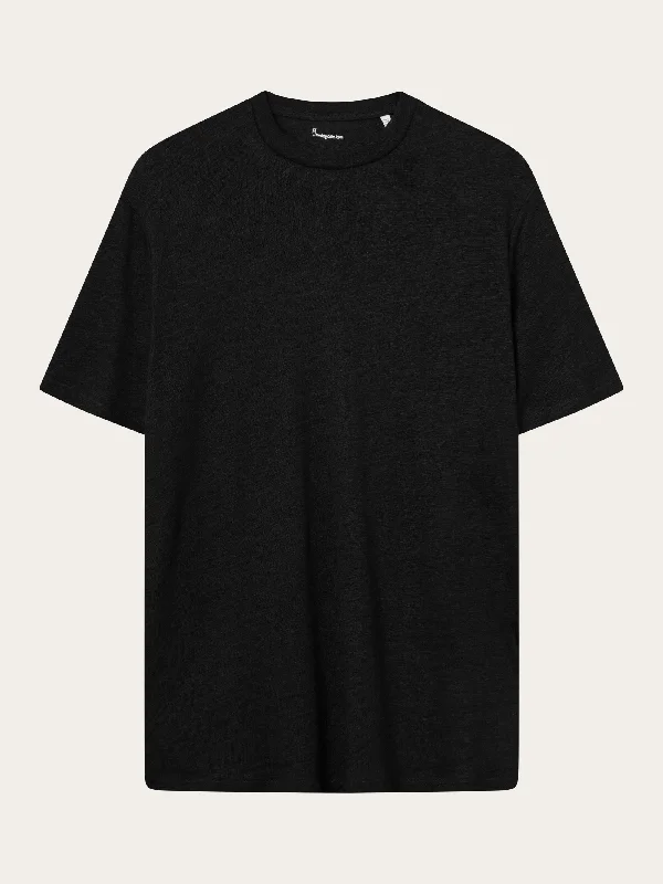 Men’s relaxed raglan top-Linen t-shirt - Black Jet