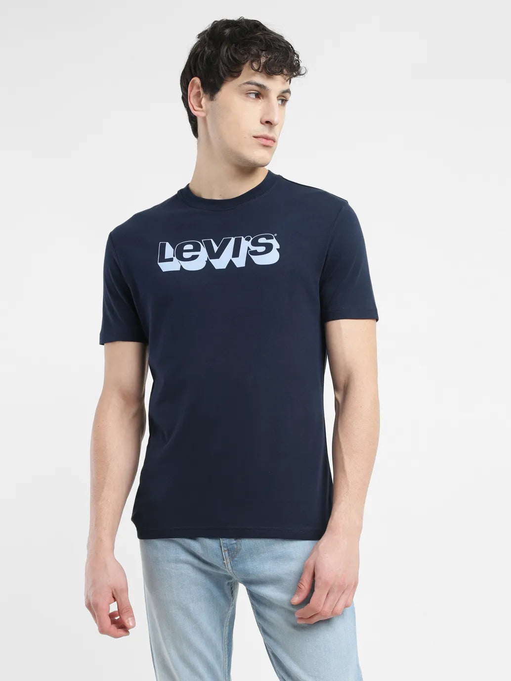 Men’s casual marled shirt-Men's Brand Logo Crew Neck T-shirt