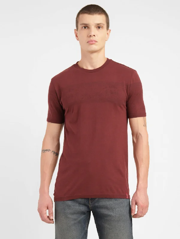 Men’s bright modal top-Men's Solid Crew Neck T-shirt Maroon