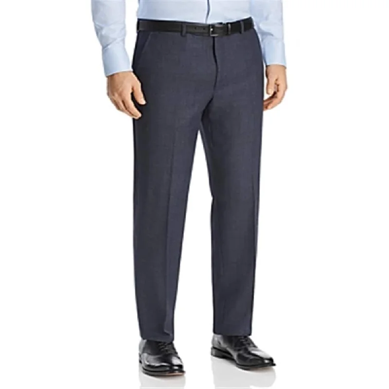 Men’s casual moleskin pants-Michael Kors Men's Flat Front Printed Classic Fit Suit Separate Pants Blue Size 40X30