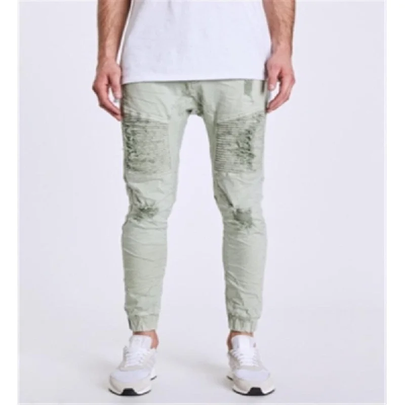 Men’s lightweight parachute jeans-Nxp Men's Destroyer Denim Mid Rise Jogger Jeans Green Size 38