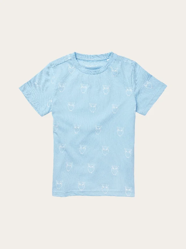 Men’s casual ombre shirt-Owl AOP t-shirt - Airy Blue