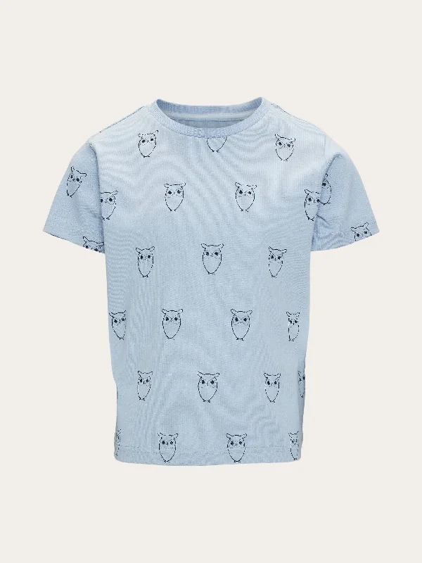 Men’s comfy slub tee-Owl AOP t-shirt - Asley Blue