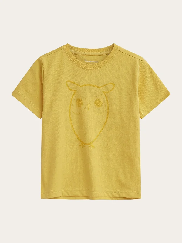 Men’s relaxed heathered shirt-Owl t-shirt - Misted Yellow