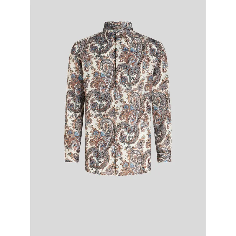 Men’s bold microcheck shirt-PAISLEY PRINT SHIRT