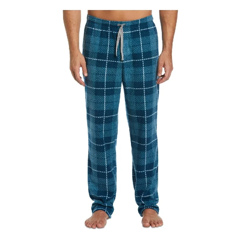 Men’s soft chambray jeans-Perry Ellis Portfolio Men's Windowpane Plaid Textured Fleece Pajama Pants Blue Size X-Large