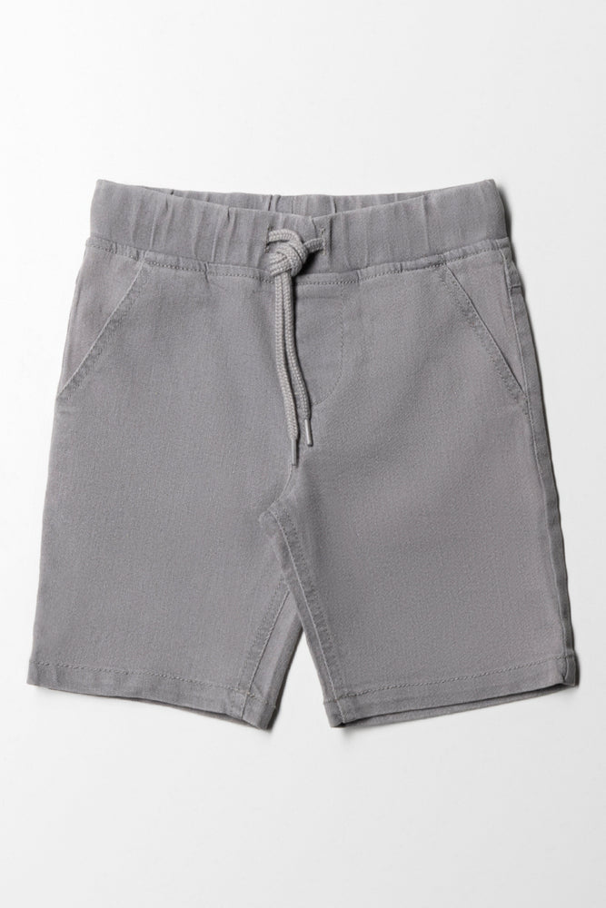 Men’s soft moleskin trousers-Pull On Denim Shorts Dark Blue