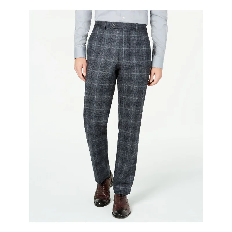 Men’s casual seersucker trousers-Ralph Lauren Men's Check Pants Gray Size 34X30