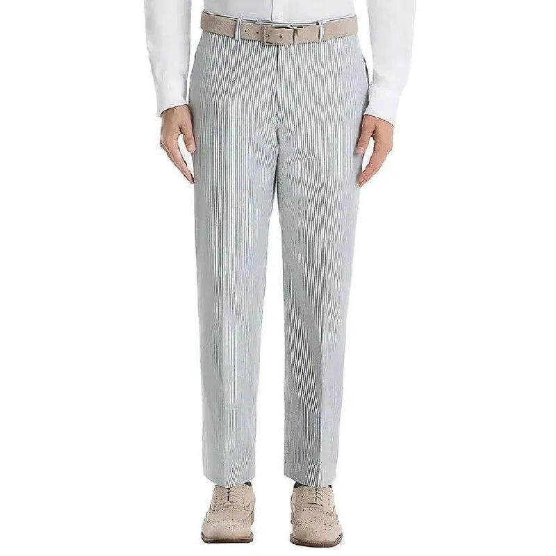 Men’s soft carpenter pants-Ralph Lauren Men's Classic Fit Seersucker Cotton Pants Blue Size 44X30