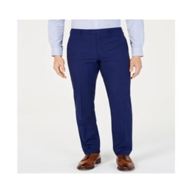 Men’s casual tailored trousers-Ralph Lauren Men's Classic Fit UltraFlex Stretch Plaid Suit Pants Blue Size 32X32