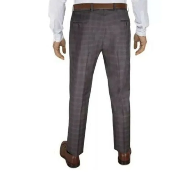 Men’s relaxed herringbone pants-Ralph Lauren Men's Classic Fit Ultraflex Stretch Plaid Suit Separate Pants Gray Size 35X32