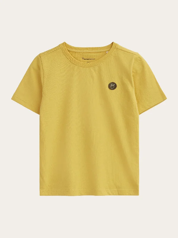 Men’s breathable modal top-Regular fit badge t-shirt - Misted Yellow