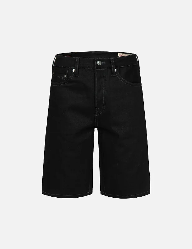 Men’s modern seersucker pants-Samurai and Seagull Embroidery Denim Shorts