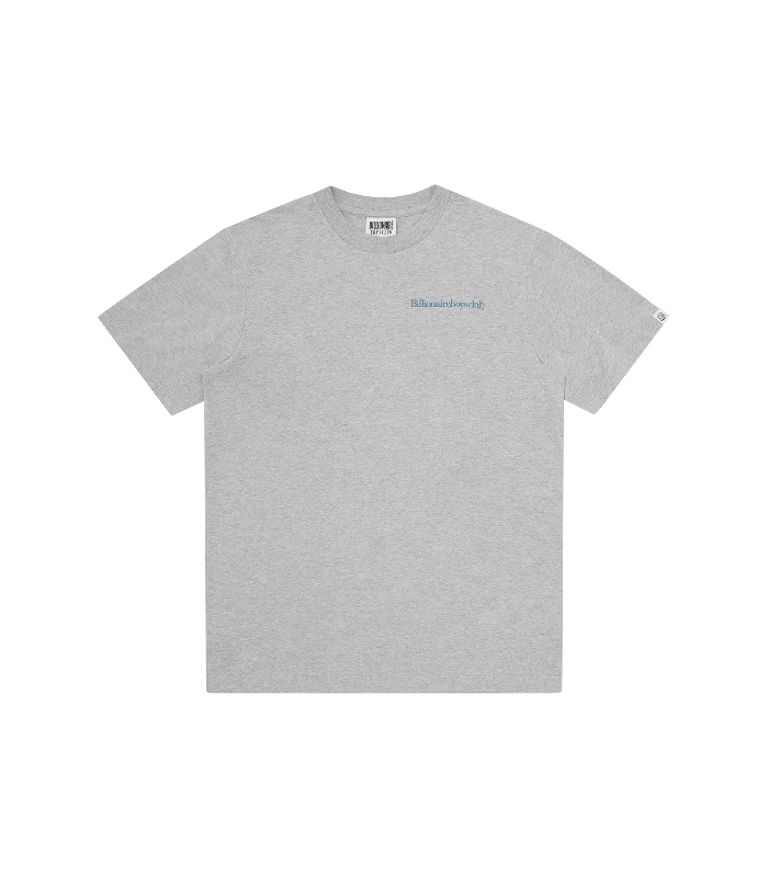 Men’s relaxed pique tee-SERIF LOGO T-SHIRT - HEATHER GREY