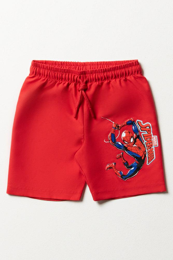 Men’s stylish harem pants-Spider-Man Swim Shorts Red