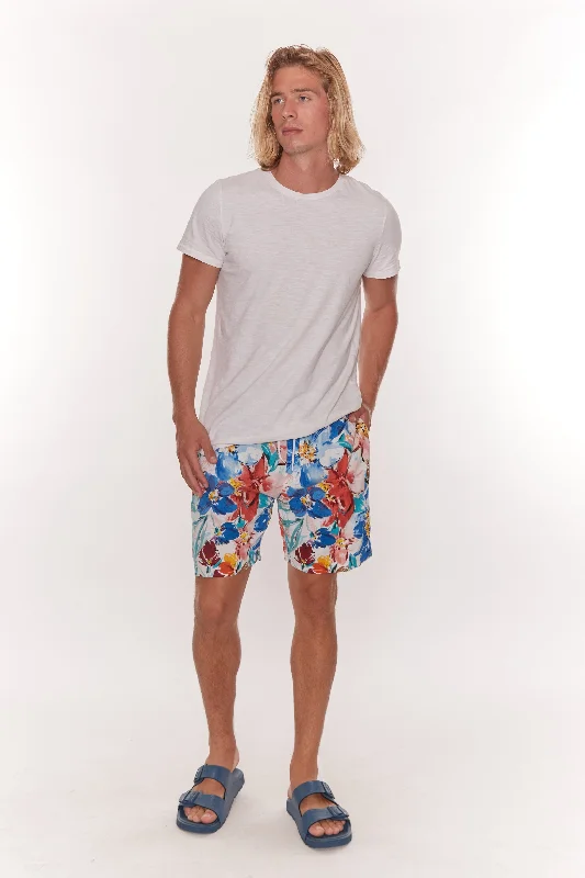 Men’s soft harem trousers-Strongs Drive Floral Print Shorts