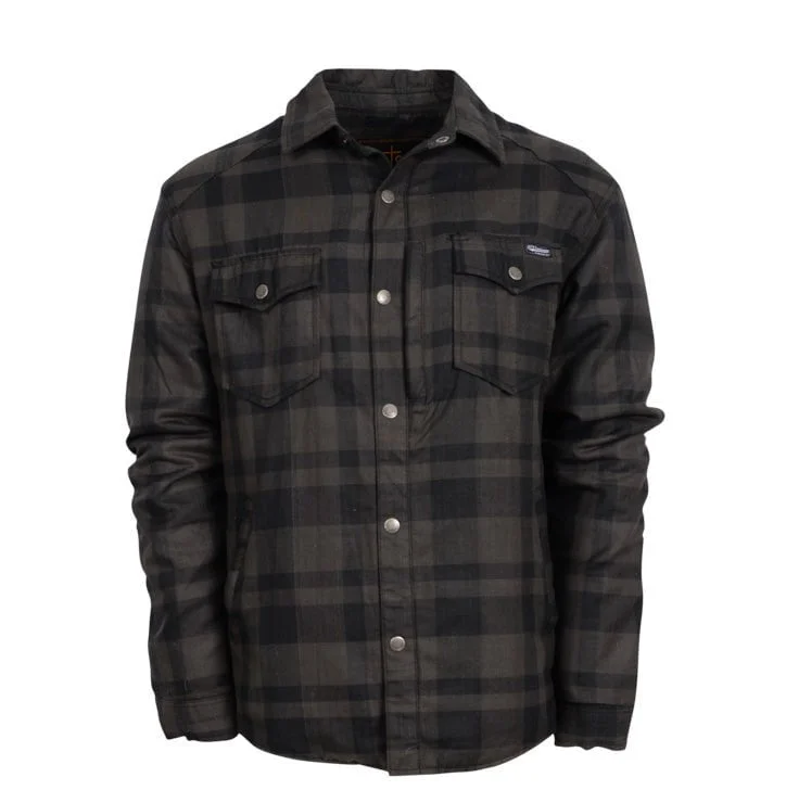 Men’s breathable jacquard shirt-STS Ranchwear Mens Trapper Gray/Navy Plaid 100% Polyester L/S Shirt