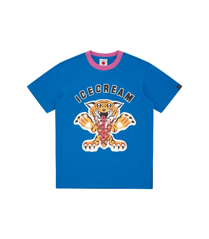 Men’s lightweight tribal shirt-TIGER T-SHIRT - BLUE