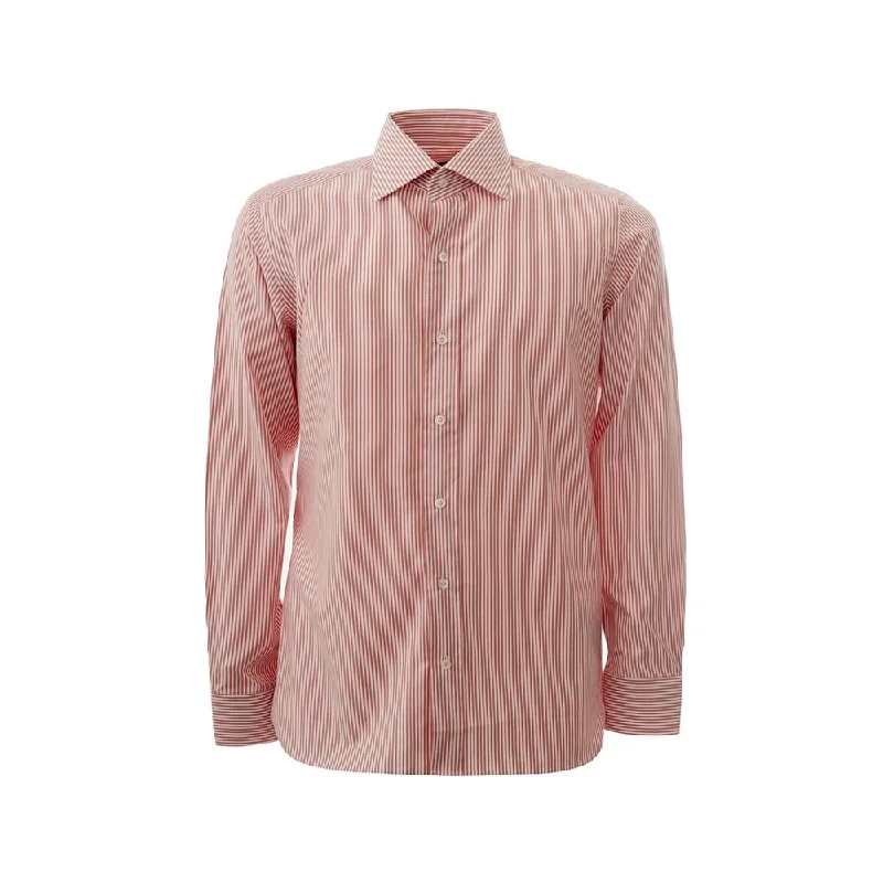 Men’s slim-fit microcheck shirt-Tom Ford Elegant  Cotton Shirt for Men's Men