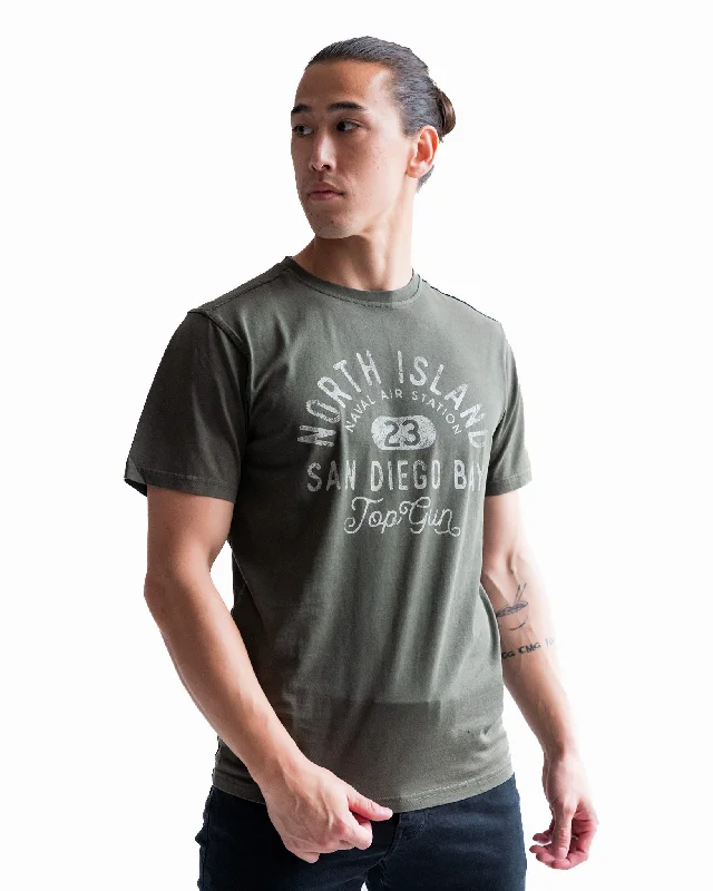 Men’s stylish distressed top-TOP GUN® "NORTH ISLAND" TEE