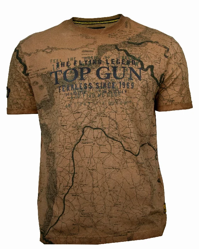 Men’s relaxed henley short-sleeve shirt-TOP GUN® "MAP" TEE