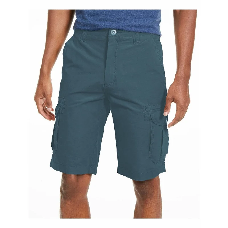 Men’s bold ripcord pants-Univibe Men's Sanded Cargo Shorts Blue Size 28"