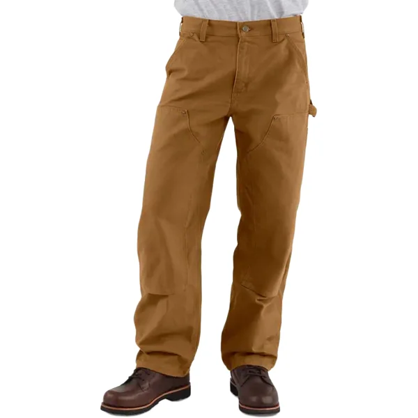 Men’s trendy carpenter pants-Men's Washed Duck Double-Front Utility Work Pant - Loose Fit