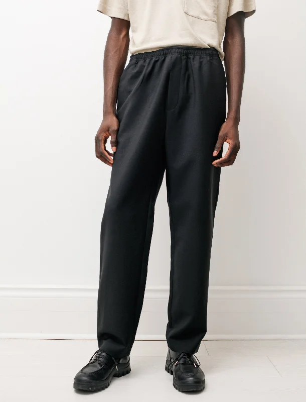 Men’s comfy parachute pants-Loose Fit Suit Trousers Black