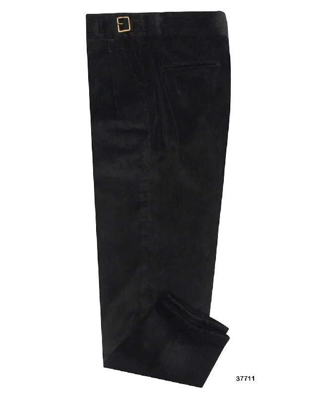 Men’s modern seersucker pants-Brisbane Moss Black 10 Wale Corduroy